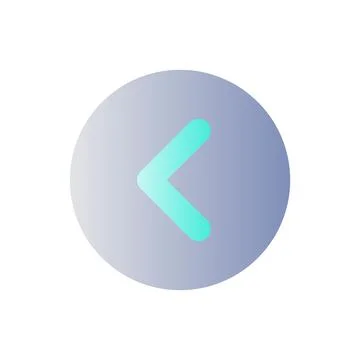 Arrow left button flat gradient color ui icon Stock Illustration