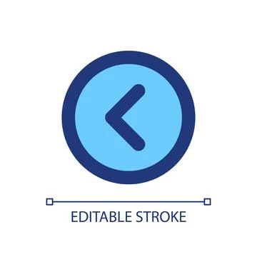 Arrow left button pixel perfect RGB color ui icon Stock Illustration
