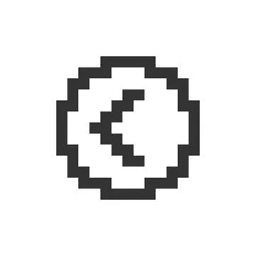 Arrow left button pixelated ui icon Ilustración de archivo