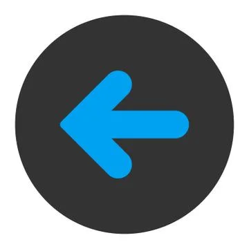 Arrow Left flat blue and gray colors round button 스톡 일러스트