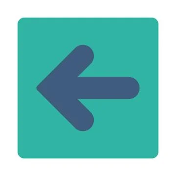 Arrow Left flat cobalt and cyan colors rounded button 스톡 일러스트
