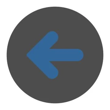 Arrow Left flat cobalt and gray colors round button Illustrazione stock