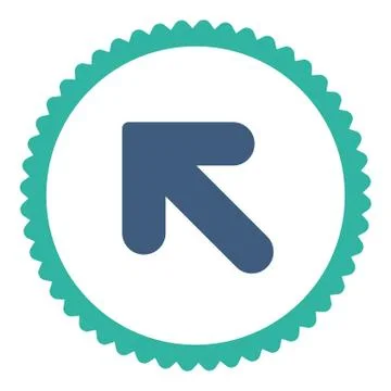 Arrow Up Left flat cobalt and cyan colors round stamp icon Stock Illustration