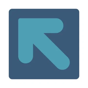 Arrow Up Left flat cyan and blue colors rounded button Illustrazione stock