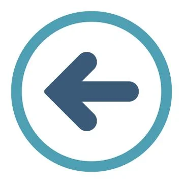 Arrow Left flat cyan and blue colors rounded vector icon Stock Illustration