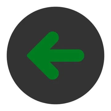 Arrow Left flat green and gray colors round button 스톡 일러스트