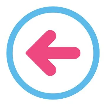 Arrow Left flat pink and blue colors rounded vector icon Illustrazione stock