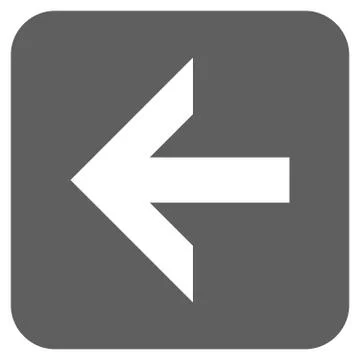 Arrow Left Flat Squared Vector Icon Stock Illustration