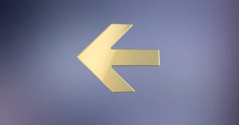 Arrow Left Gold 3d Icon 4K Stock Footage 66512671