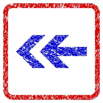 Arrow Left Grunge Framed Icon Stock Illustration