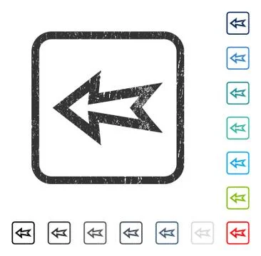 Arrow Left Icon Rubber Watermark Stock Illustration