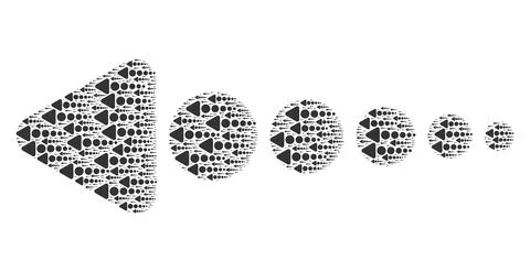 Arrow Left Recursive Composition of Itself Icons Stock Illustration