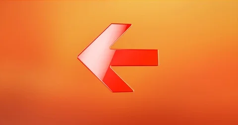 Arrow Left Red 3d Icon Stock Footage 69718741