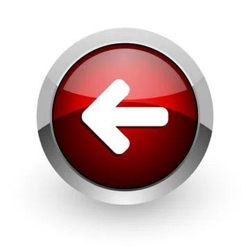 Arrow left red circle web glossy icon. Stock-Illustration