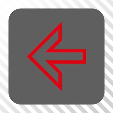 Arrow Left Rounded Square Button Illustrazione stock