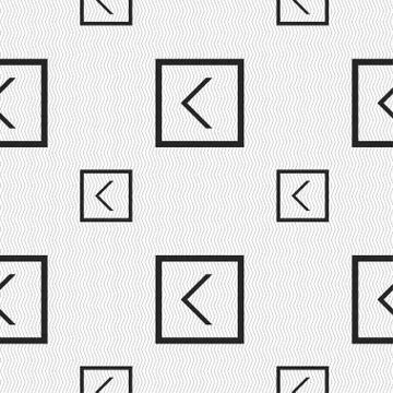 Arrow left, Way out icon sign. Seamless pattern with geometric texture. Vecto Stock Illustration