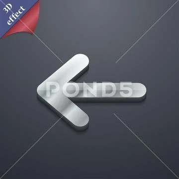 Arrow left, Way out icon symbol. 3D style. Trendy, modern design with ...