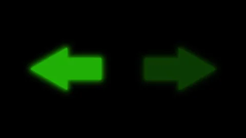 Arrow light notification light animated turn signal arrow flashing green al.. Stock Footage 275912415
