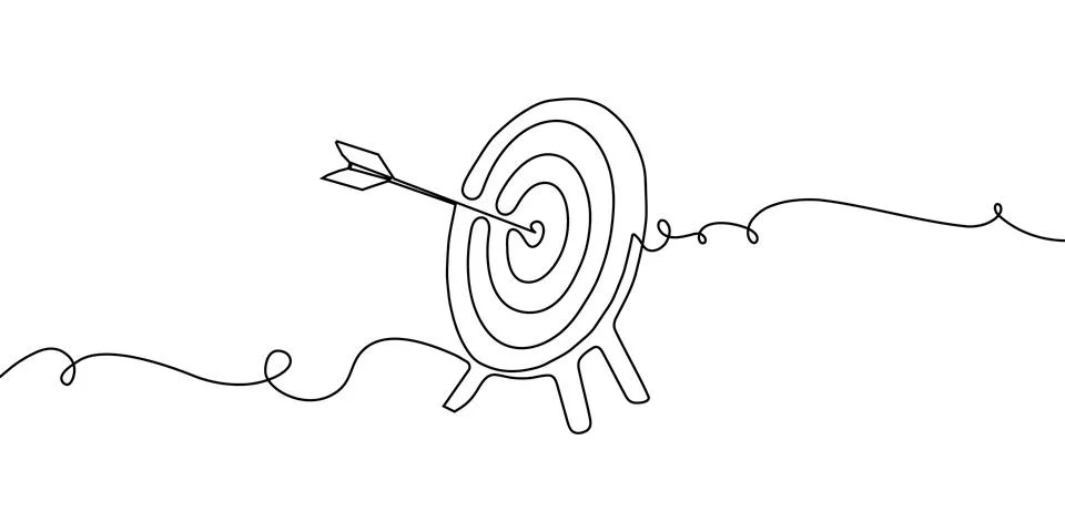 Arrow line continuous one art up drawing target direction icon down. Continuous Illustrazione stock
