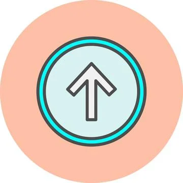 Up Arrow Line Filled Circle Icon 스톡 일러스트