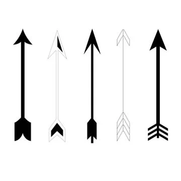 Arrow Line Icons Set Stock Illustration