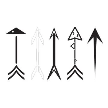 Arrow Line Icons Set Stock Illustration