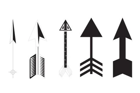 Arrow Line Icons Set Stock Illustration