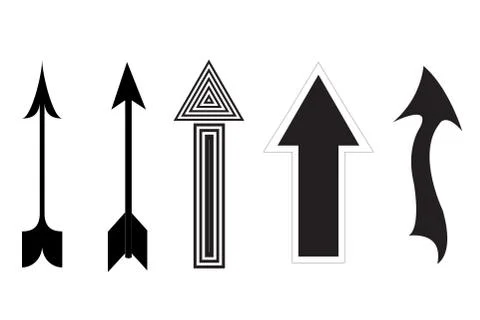 Arrow Line Icons Set Stock Illustration