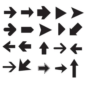 Arrow Line Icons Set Stock Illustration