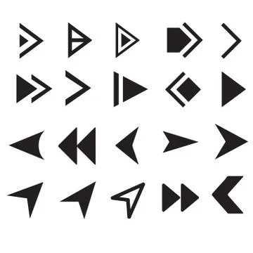 Arrow Line Icons Set Stock Illustration