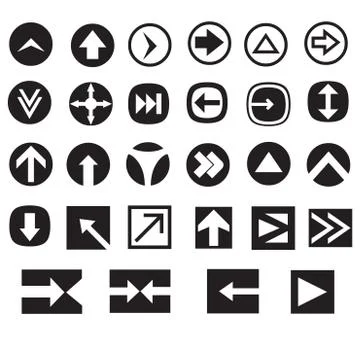Arrow Line Icons Set Stock Illustration