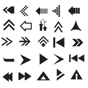 Arrow Line Icons Set Stock Illustration