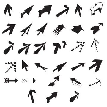 Arrow Line Icons Set Stock Illustration