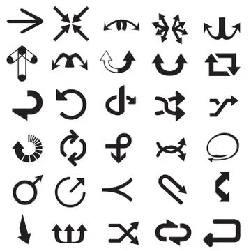 Arrow Line Icons Set Stock Illustration