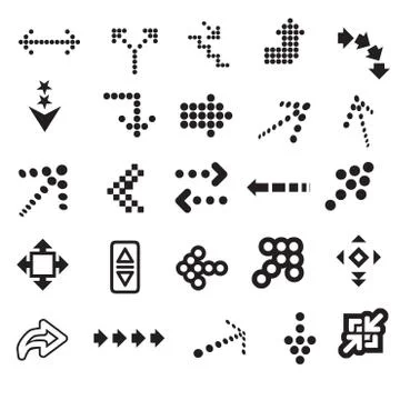 Arrow Line Icons Set Stock Illustration