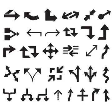 Arrow Line Icons Set Stock Illustration