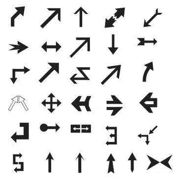 Arrow Line Icons Set Stock Illustration