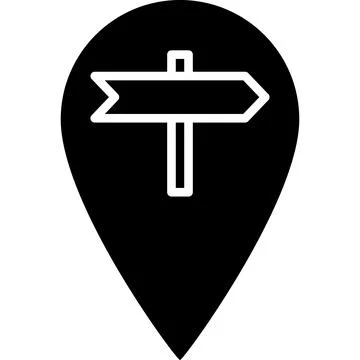 Arrow Location Glyph Icon Vector Stock Illustration