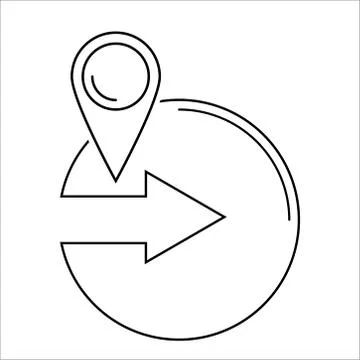 Arrow location icon on white background. Vector illustration Stock Illustration