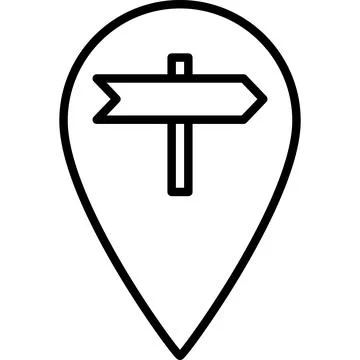 Arrow Location Outline Icon Vector Stock Illustration