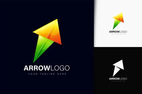 Arrow logo design with gradient Stock Illustration