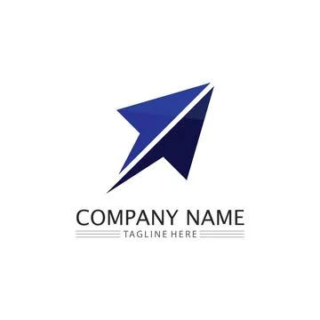 Arrow logo  design vector for music, media, play, digital audio and speed, .. Stock Illustration