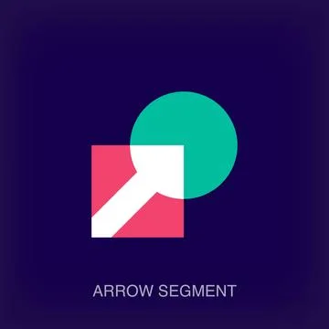 Arrow logo in round center. 스톡 일러스트