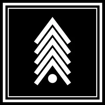 Up arrow logo. Simple design with white logo on black background Stock Illustration