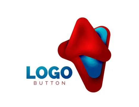 Arrow logo template. Or play or download button logotype template. Minimal イラスト素材