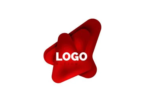 Arrow logo template. Or play or download button logotype template. Minimal イラスト素材