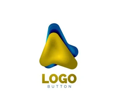 Arrow logo template. Or play or download button logotype template. Minimal イラスト素材