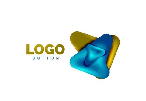 Arrow logo template. Or play or download button logotype template. Minimal Stock Illustration