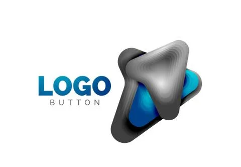 Arrow logo template. Or play or download button logotype template. Minimal イラスト素材