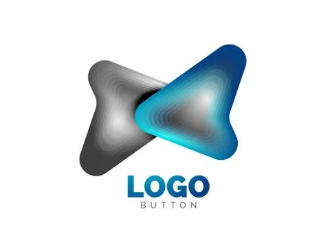 Arrow logo template. Or play or download button logotype template. Minimal イラスト素材
